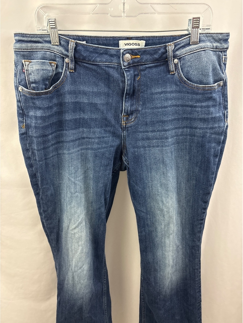 Vigoss Womens Size 14 The Jagger Bootcut Mid Rise Stretch Blue Jeans - Picture 2 of 9
